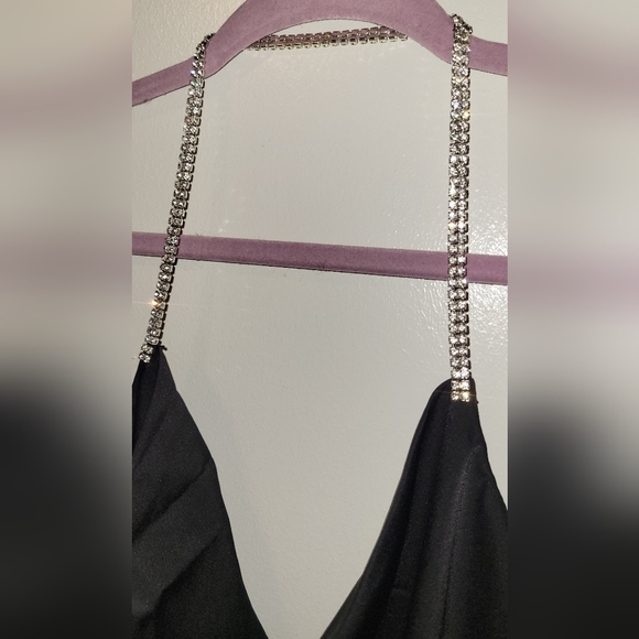 Rhinestone Cowl Neck Mini Dress - Picture 7 of 9